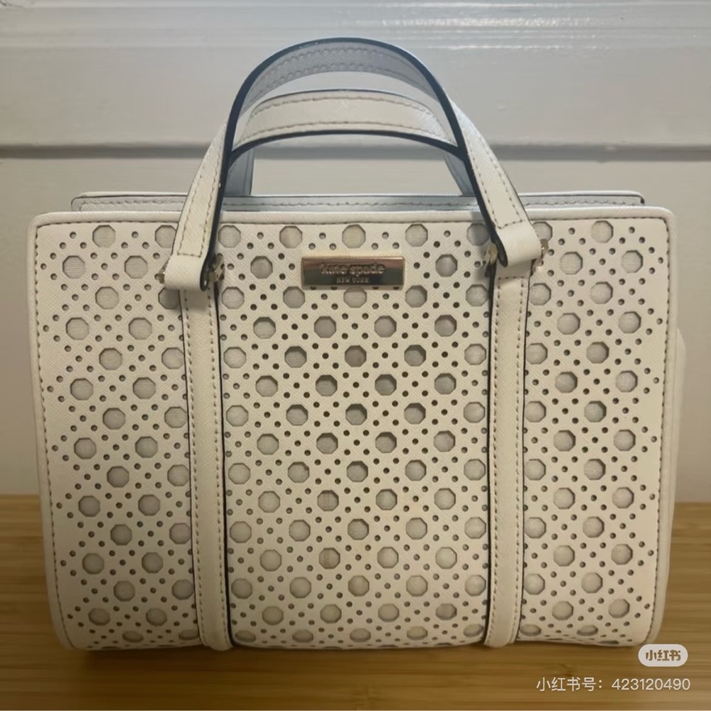 Kate Spade White Perforated Satchel
